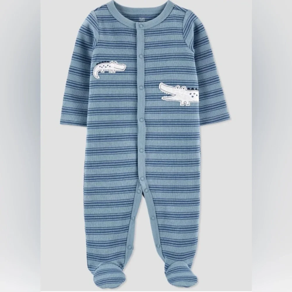 Just One You by Carter’s Blue Alligator Snap Footie Sleeper Baby 3M